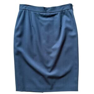 Les Copains Navy Wool Pencil Skirt Lined Made in Italy Size 44